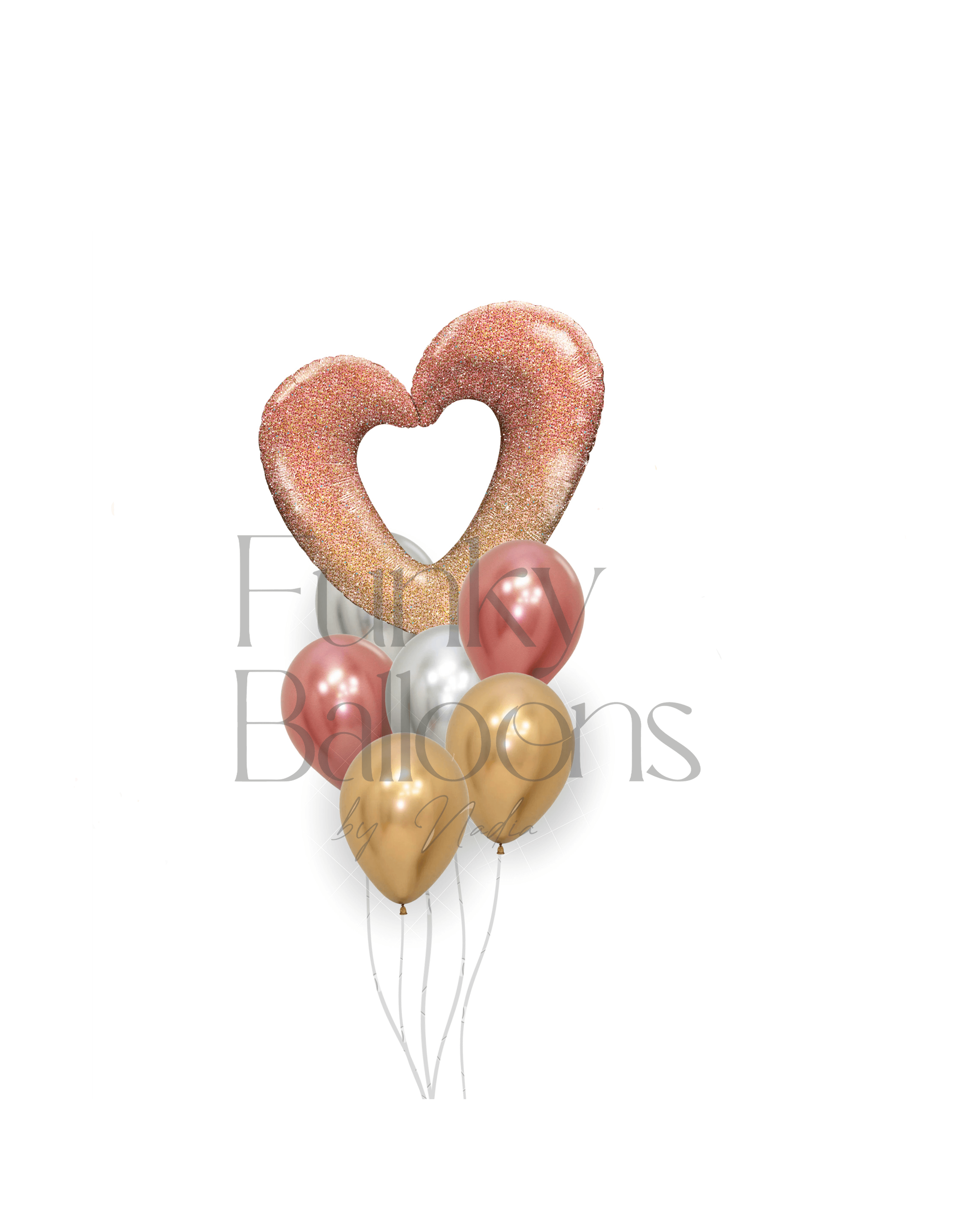 Rose Gold Glitter Ombre Heart