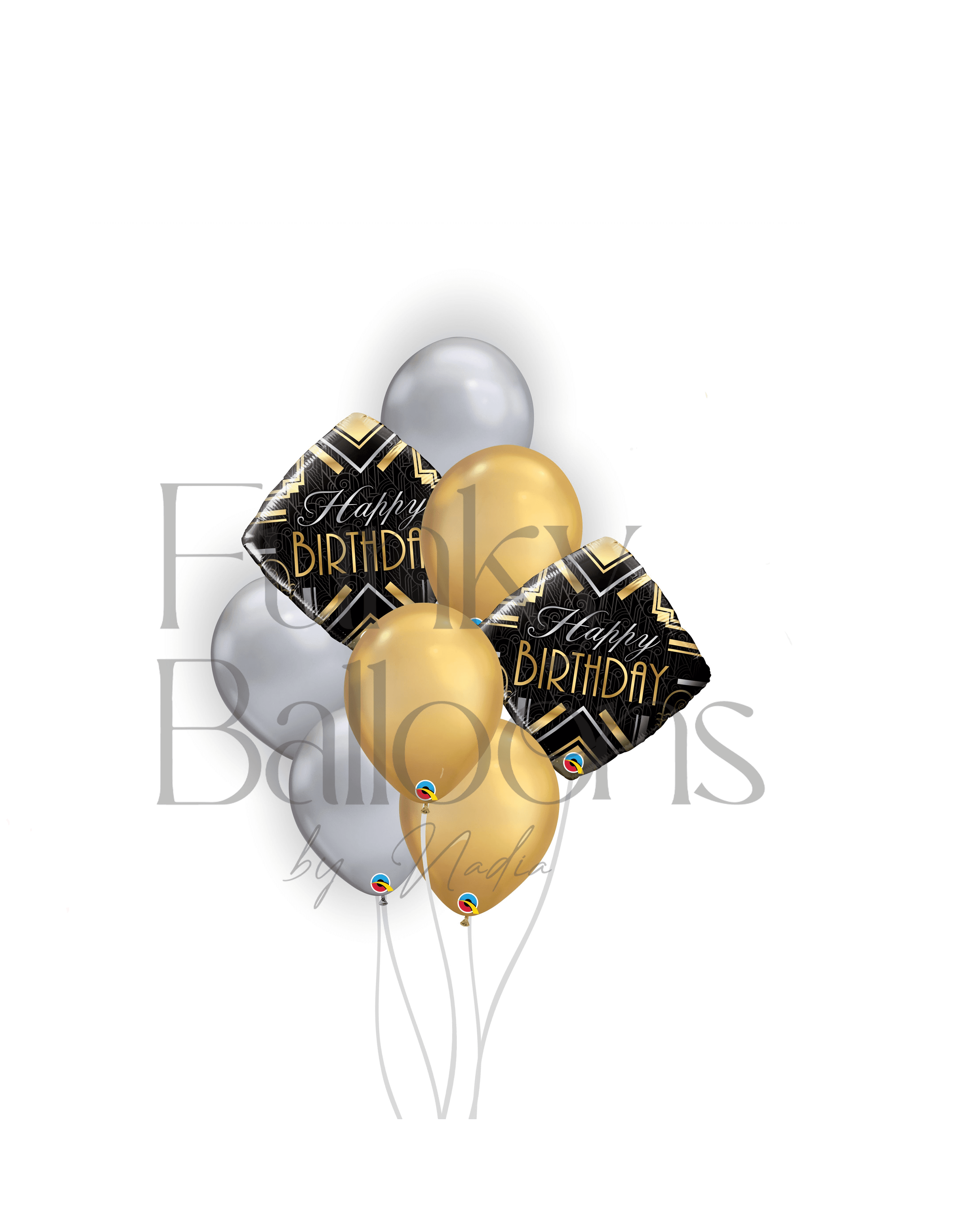 Happy Birthday - Black, Silver & Gold