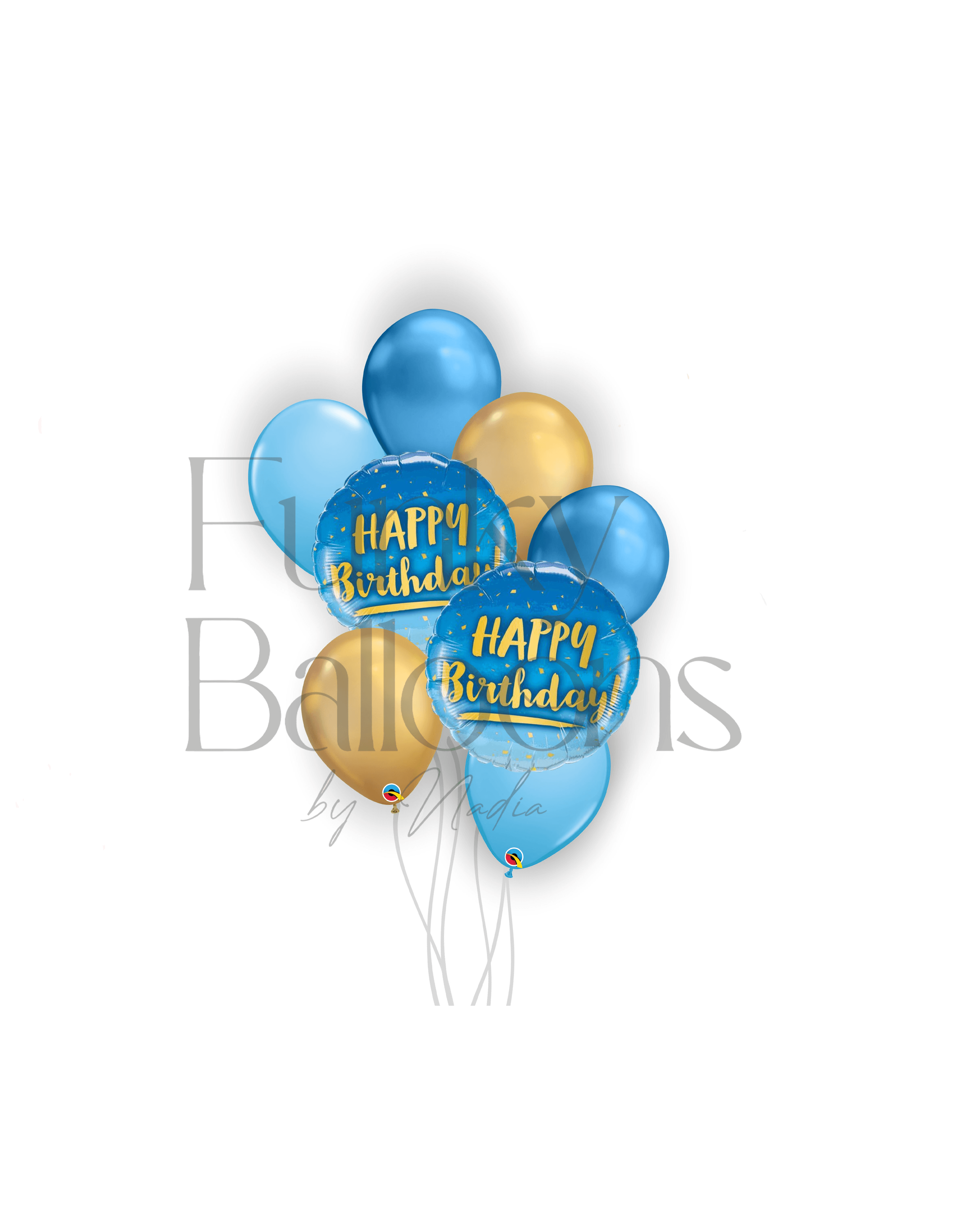 Happy Birthday - Blue & Gold