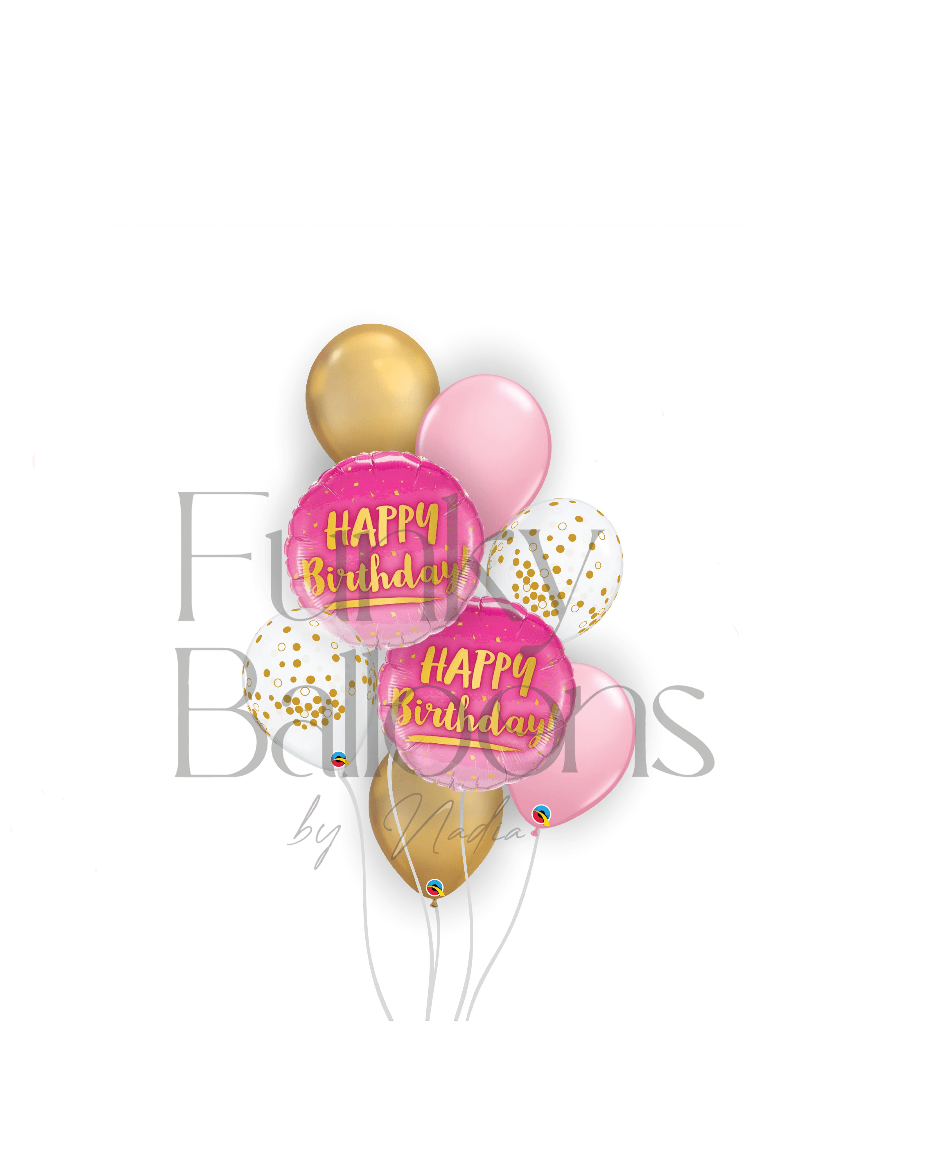Happy Birthday - Fuchsia & Gold